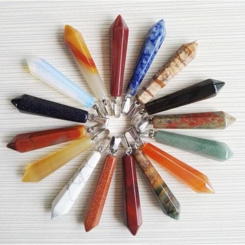 2016 Fahsion Hot Selling Mix Natural Gems Stones Pendants Assorted Point Charms Teardrop For jewelry making 10Pcs/lot wholesale