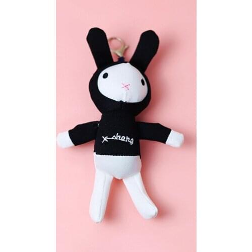 2021 Cute Sweater Hoodies Rabbit Bunny Doll Key Chain Car Keyring Holder Bag Pendant Charm Keychain Plush Women Child Toys D390
