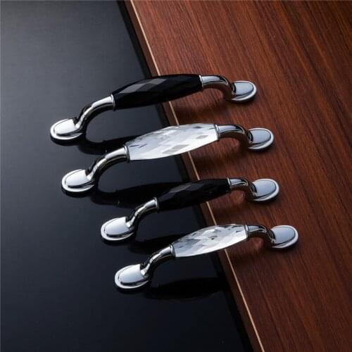 5Pcs/Lot Luxury Crystal Glass Handles Kitchen Cabinet Cupboard Wardrobe Knobs Furniture Hardware Accessories