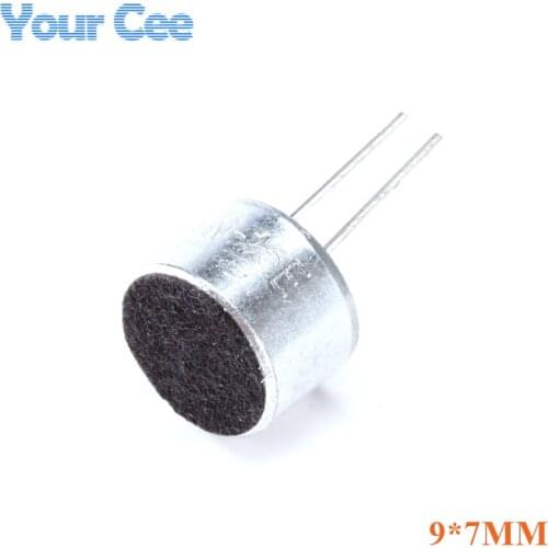 50 pcs With Pins 9*7mm Capacitive Electret Microphone Pick-Up Sensitivity 52D MIC Electret Condenser 9mm x 7mm