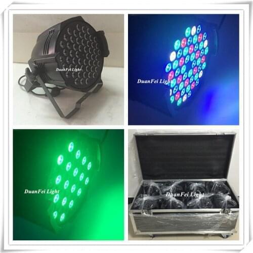8pieces with flightcase Par 54 RGBW dmx led par stage led wash par light 54x3w indoor par