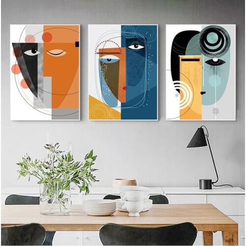 Abstract Canvas Painting Retro Classic Wall Art Canvas Black Lines Wall Pictures for Living Room Bedroom Unique Poster Home Deco