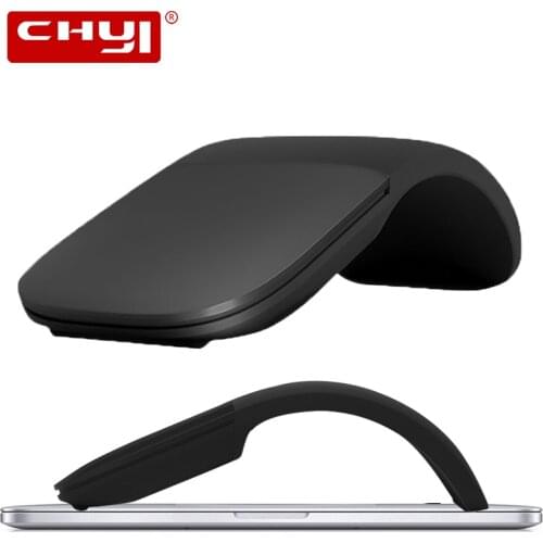 CHYI 2.4G Wireless Mouse Foldable Silent Arc Touch Roller Computer Mice Ultra Thin Gaming Folding Mouse For Microsoft PC Laptop