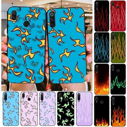Fire flame aesthetics color pattern coque shell cover funda hull Phone Case For Xiaomi Redmi note 10 8 9 t pro lite k30