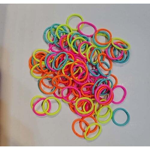 CN 100PCS Girls Candy Color Hair bands Rubber Band Elastic Hair Accessories Rubber Band Scrunchies Baby Gum Hair Accessories