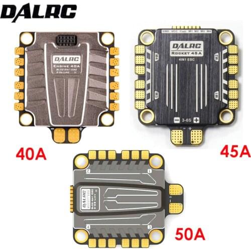 DALRC Rocket 40A 45A 50A 4 in 1 ESC 3S-6S Blheli_32 ESC Support Dshot1200 Multishot Brushless ESC 37.5x37.5mm for FPV Racing