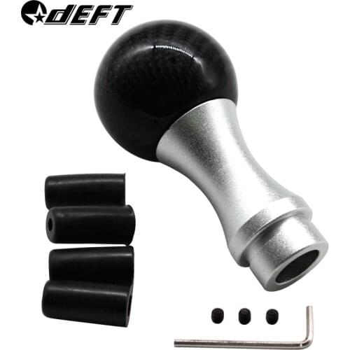 DEFT Car Round Gear Shift Knob Shifter Universal Carbon Fiber Lever Ball Shape Car Modification Accessories