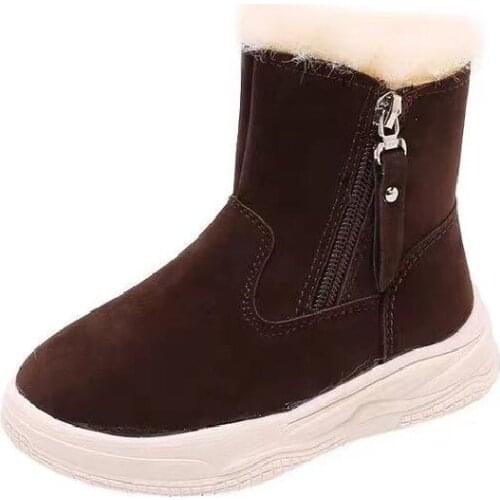 Kids Turn Over Edge Kids Boots 2021 New Winter Shoe Thickened Snow Cotton Shoes Winter Plush Children Martin Mid-Calf Boots