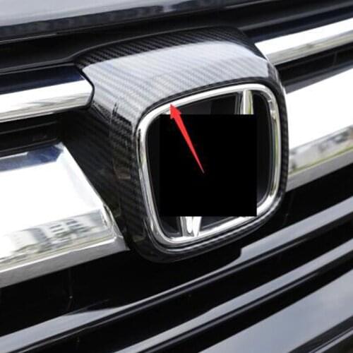 For Honda CRV Car Front Head Sign Frame Panel Cover Trim ABS Carbon Fibre Exterior Styling Accessories Decoration Sticker Shell