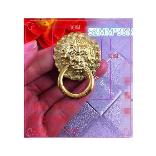 Golden lion head small handle wine box decorative cover latch bolt and box handle 38mm