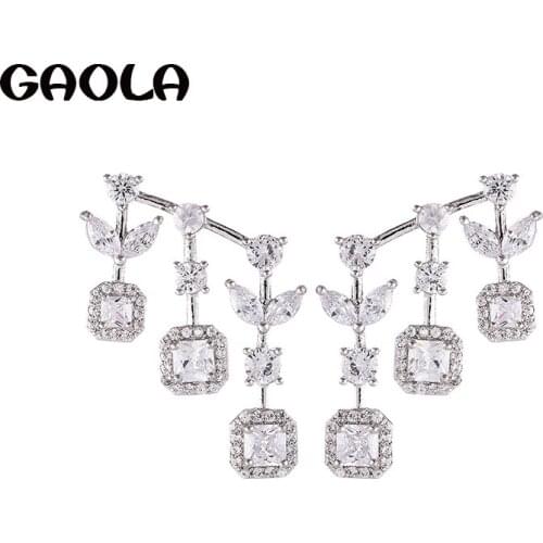 GAOLA New Clear Cubic Zirconia Geometric Stud Earrings Women Fashion Earring GLE9308