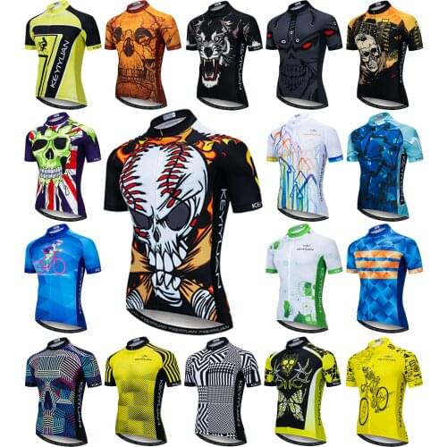 KEYIYUAN 2021 Retro Cycling Jersey Men Summer Bicycle Ride Tops Road Bike Sport Shirt MTB Clothing Mallot Ciclismo Hombre Verano