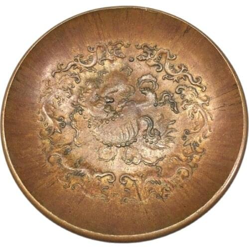 Chinese Old Copper Collection Pure Copper Dish