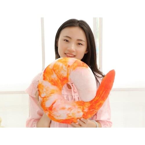 Creative Plush Peeled Prawn Plantegg Bread Chili Stuffed Animals Plush Toys U neckpillow Shrimp Cushion Pillow Kids Toys