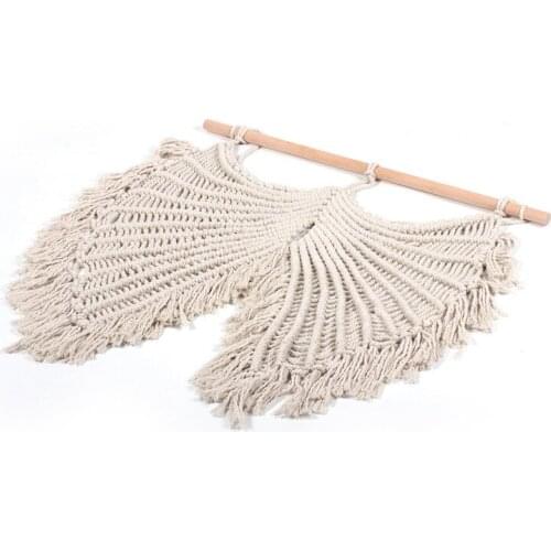 Creative Home Tapestry Soft Cotton Rope Woven Angel Wings Tapestry Bohemian Style Decoration Wall Hangings Curtain Macrame