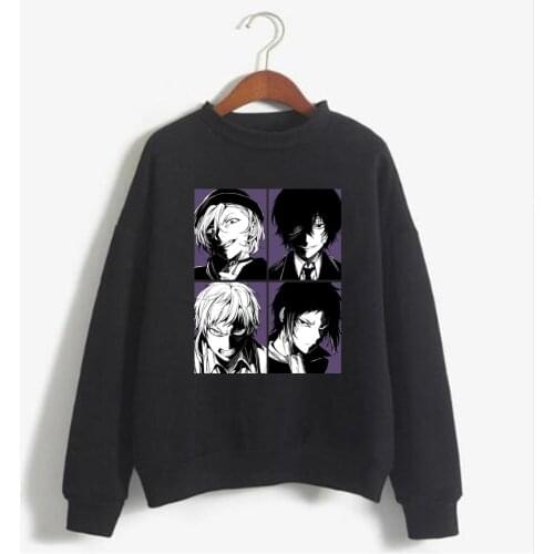 Cool Sweatshirt Bungo Stray Dogs Harajuku Print Streetswear Pullover Sweatshirt Hooded Casual Unisex Top Men Women