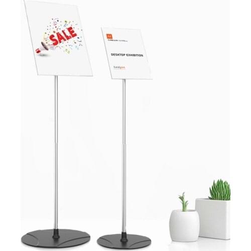 Hotel Restaurant Wedding Metal Aluminum Picture Advertising Poster Display Rack with Black Base