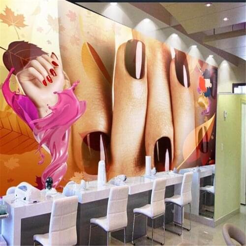 Milofi custom large wallpaper mural beauty salon nail salon tooling background wall decoration painting