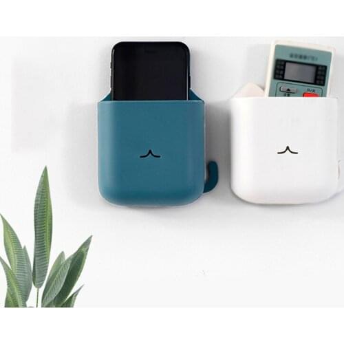 Multi-Function Wall-Mounted Storage Box Simple Solid No Punch Remote Control Storage Box Home Tv Storage Box Phone Holder