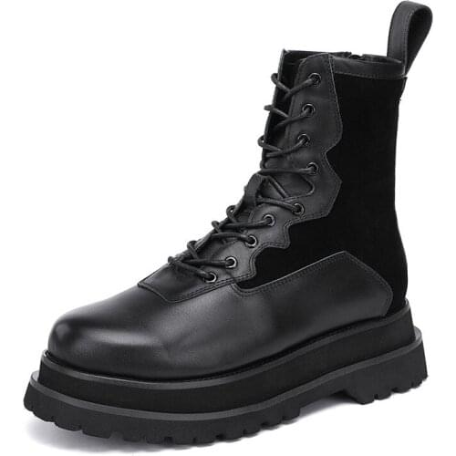 Mens Boots and Luxury Shoes Autumn Winter British Retro cowhide Cowboy Boots Mens Cowhide Genuine Leather British Short Boots