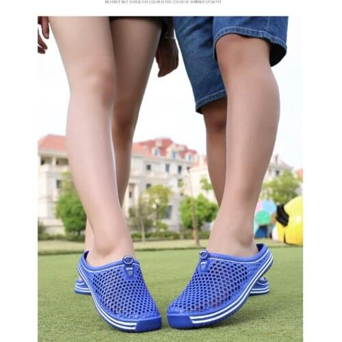 2021 Summer Slippers Men Hollow Out Breathable Beach Flip Flops Unisex Casual Slip-on Flats Sandals Men Shoes size 45