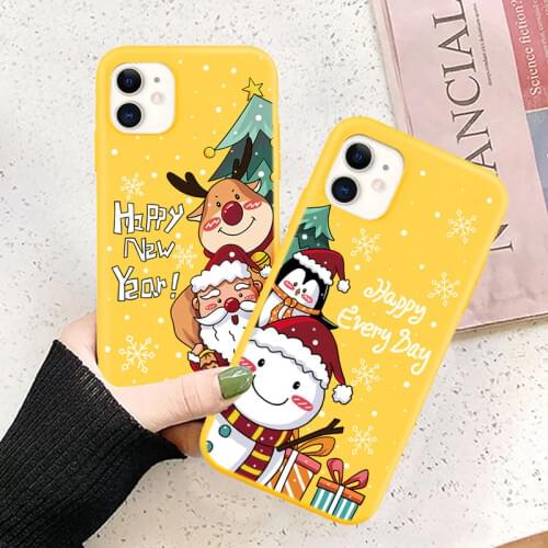 Christmas Cartoon Cute Deer Pattern Cases Cover For iPhone 11 Pro Max X XS XR Xs Max Soft TPU Cover For iPhone 6 6s 7 8 Plus