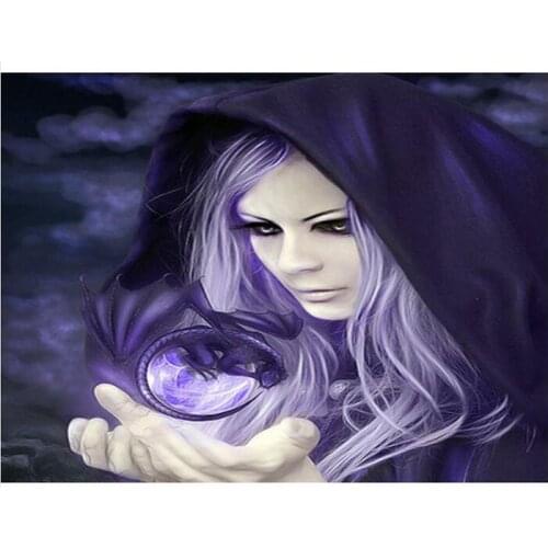 Dragon mosaic embroidery craft witch lady diamond painting kits beads picture wall paper decor stones drawing christmas gift new