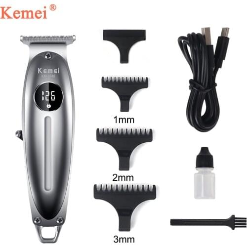 Kemei New all-metal professional clipper for barber hair trimmer LCD Display men electric beard shaver 0mm hair cutting machine