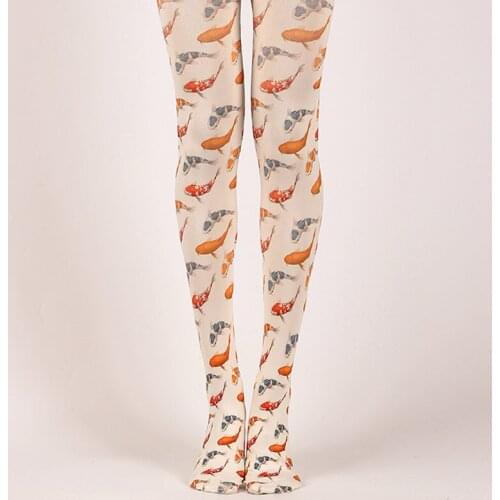 RUNNING CHICK Carp Printed Original Ecological Pantyhose Wholesales