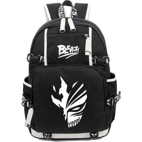 Hot Janpan Anime Ichigo Kurosaki Luminous Backpack Fashion Cartoon Bleach Rucksack Children Students School Bags Mochila