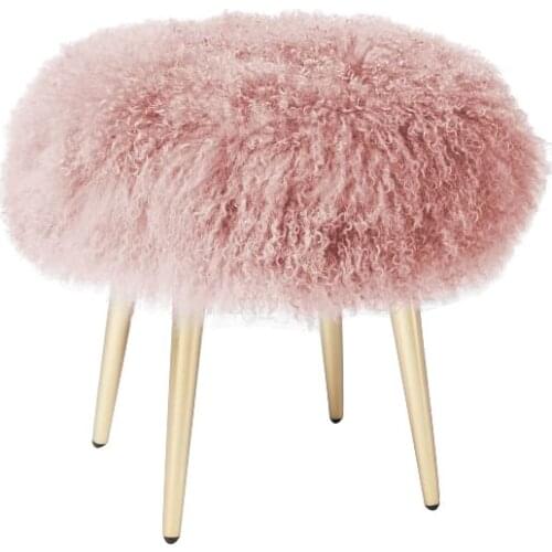 Nordic modern minimalist beach wool stool stainless steel bedroom dressing stool sofa change shoe bench