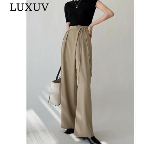 Sweatpants Women Clothing Office Lacing Pants Suit High Waisted Sets Streetwear Wide Leg Overalls Trousers Harajuku Commute