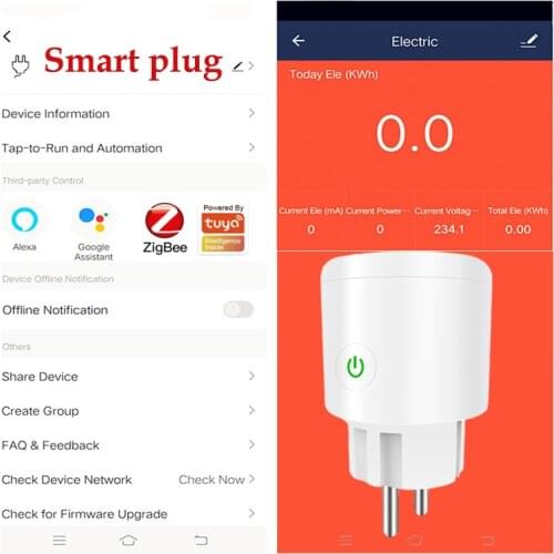 Tuya Zigbee Smart Plug EU FEU Universal Timing Plug Support Measure Power Consumption In Kwh Compatible Alexa Google Smartthings