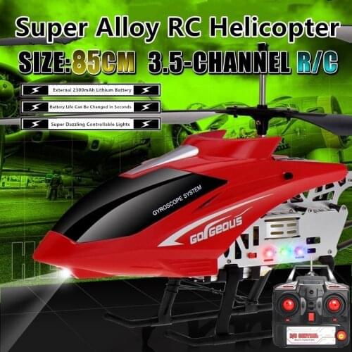 Large Alloy RC Helicopter 2.4G 150M 85CM Large Size Drop And Crash Resistant Cool LED Light Electric Remote Control Helicopter