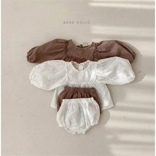 Vintage Lace Embroidery Girls Clothing Set Spring Fall Long Sleeve Infant Baby Jumpsuit for Toddler Girls Clothing Children Suit