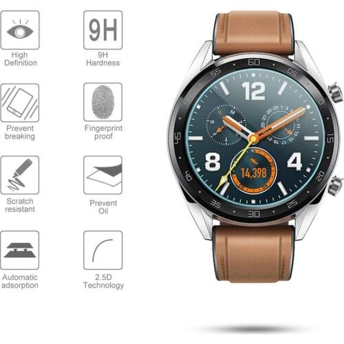 For Huawei Watch GT Screen Protector Tempered Glass [2.5D 9H Hardness] [Anti-Scratch] [Bubble-Free]