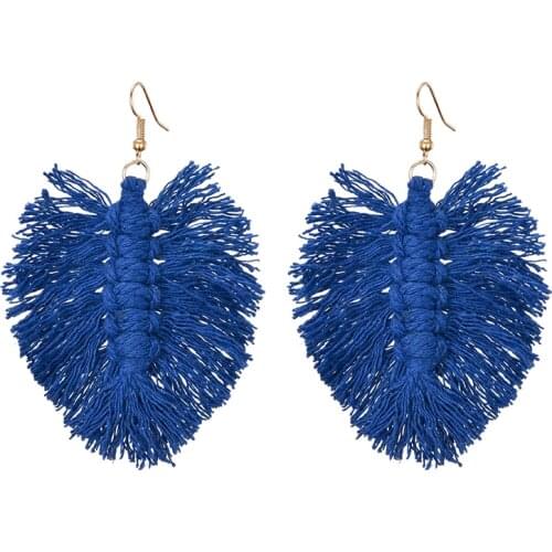 New Tassel Earings for Women 2020 Fashion Handmade Weave Jewelry Macrame Leaf Fringed Bohemian Dangle Drop Earrings Party Gifts