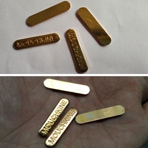 1000PCS , 2.7 * 0.6 cm Custom golden color Metal label decorative Zinc alloy tags without holes