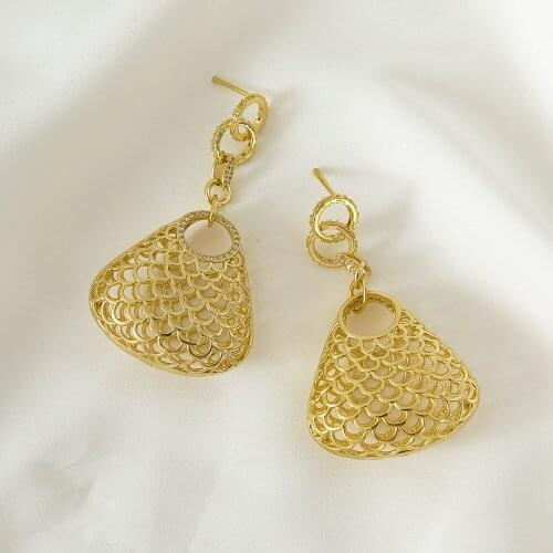 2020 copper African dangle earrings for women fashion Dubai gold drop earrings Luxury wedding party jewelry