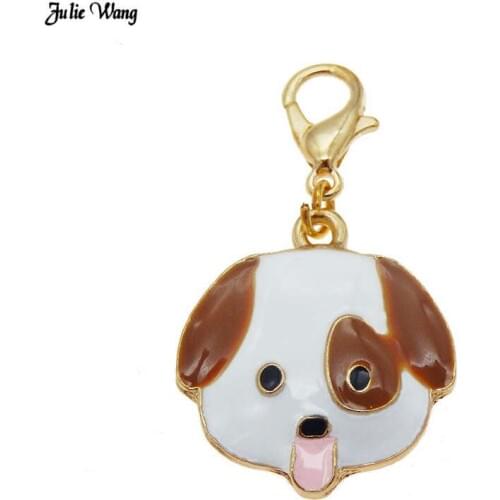 4pcs Enamel Dangle Charms Lobster Clasp Dog Windmill For Bag Hanging Decor DIY Keychain Jewelry Making Toy Accessory