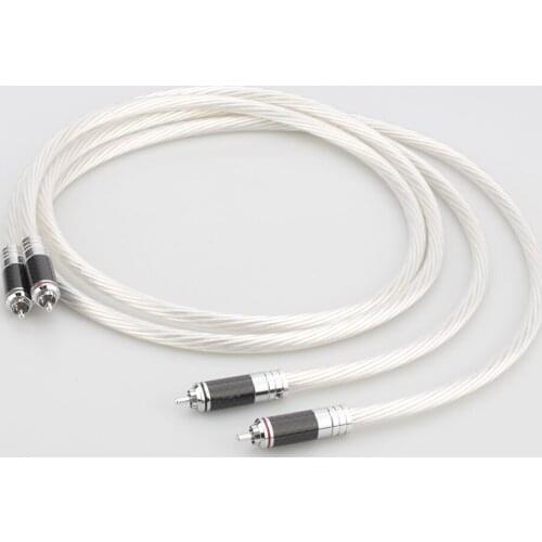 Audiocrast OCC Pair HIFI 7N OCC Silver Plated RCA Cable Hi-end Audio 2RCA to 2RCA Interconnect Cable for Amplifier CD DVD Player