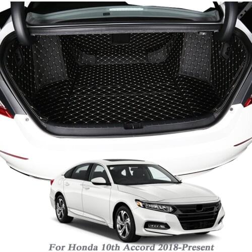Car Styling PU Leather Trunk Mat Rear Liner Cargo For Honda 10th Accord 2018-Present Carpet Tray Protector Pad Auto Accessoy