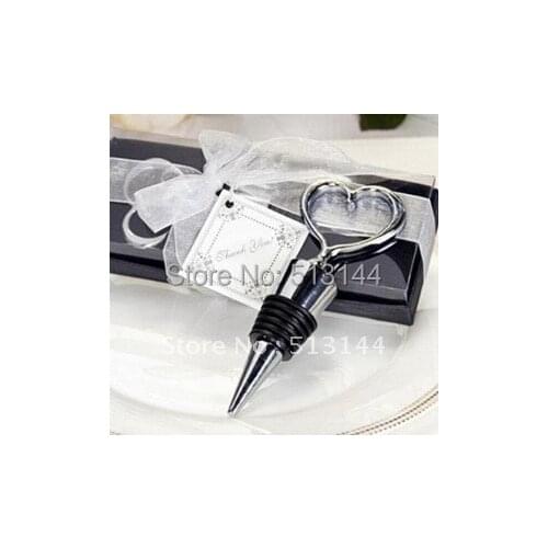 Free Shipping 30PCS Elegant Heart Shaped Wine Stopper Bottle Stopper Wedding Favors Birthday Event Party Favors
