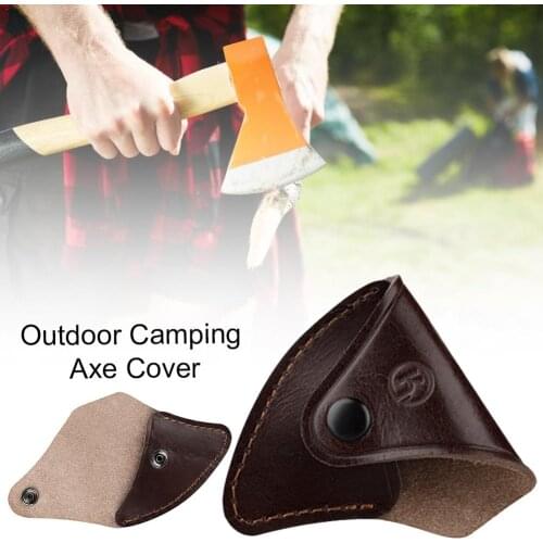 Luxury Leather Axe Head Sheath Holster Protective Case Cover Outdoor Camping Axe Sleeve Portable Hunting Accessories