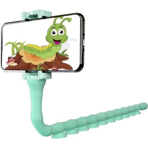 Caterpillar Lazy Bracket Mobile Phone Holder Worm Flexible Phone Suction Cup Stand For Home Wall Desktop Bicycle