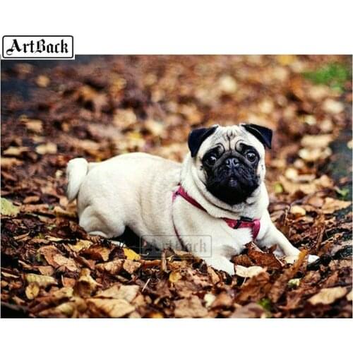 Full Square / Round Drill Diamond Painting Cute Dog 3d Diamond Embroidered Diamond Mosaic Wall Sticker Decoration Gift SV2