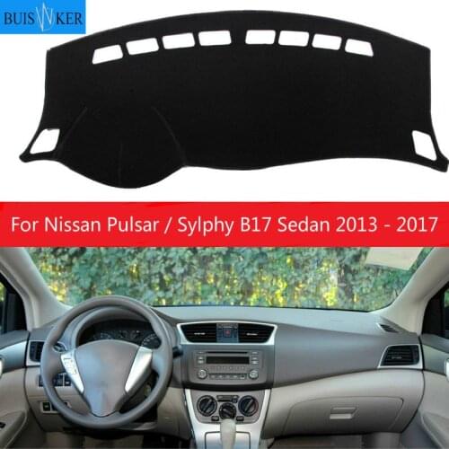 Car Dashboard Cover Mat Pad Interior Sun Shade Instrument Carpet Accessories For Nissan Pulsar / Sylphy B17 Sedan 2013 - 2017