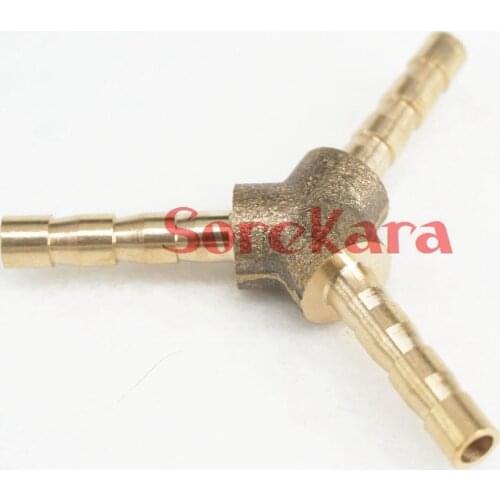LOT 2 Y Hose Barb I/D 6mm 3 Ways Brass coupler Splicer Connector fitting for Fuel Gas Water