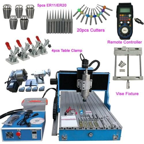 Linear Guideway Wood CNC Router 3040 4 Axis 1.5KW USB Metal Engraving Milling Machine MACH3 Wireless Controller for Optional