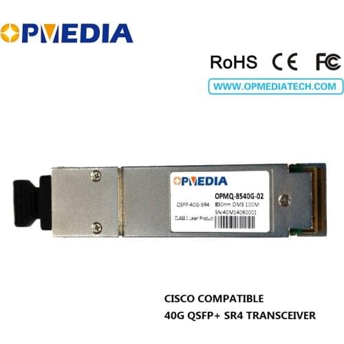Low price!compatible with cisco Four channel 40G QSFP+ 850nm OM3 100m Transceiver,40G QSFP+ SR4 DDM OM3 100m optical Module